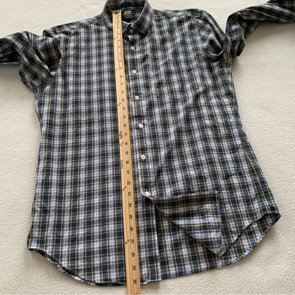 J.Crew Thompson Flex Wrinkle Free‎ Shirt Mens Long Sleeve Plaid Blue L 16-16.5